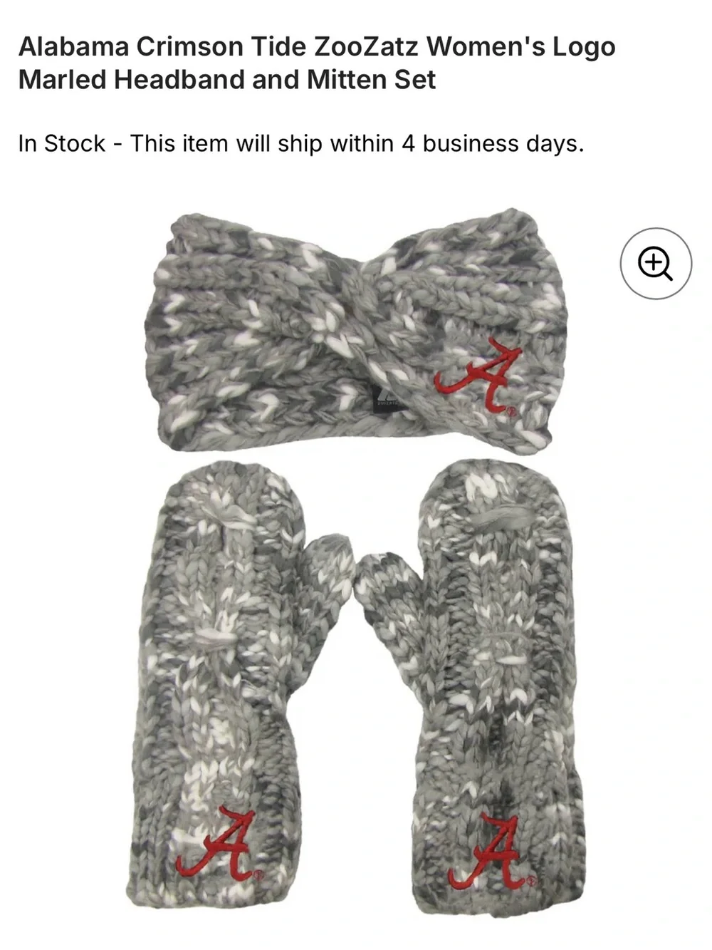 Alabama headband and mittens set